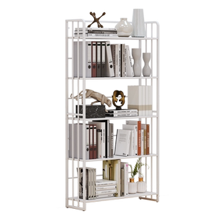 铁艺书架落地置物架儿童客厅家用学生钢制收纳架钢制靠墙卧室书柜
