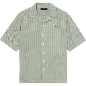 FRED PERRY男装衬衫夏季新款休闲纯色麦穗刺绣短袖衬衣M9895