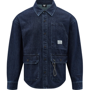 CAT卡特25年秋冬新款男士多袋登山扣装饰潮流牛仔衬衫商场同款