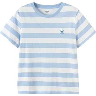巴拉巴拉儿童短袖t恤男童女童条纹上衣夏装2026新款童装打底衫潮t