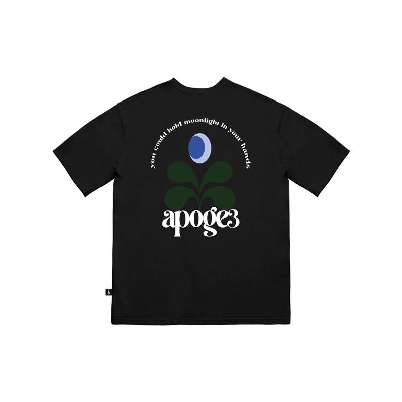 APOGE3阿保机 月亮花短袖宽松t恤女男圆领纯棉潮牌夏季oversize