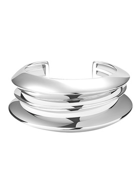 Le' Murmure 甄选高奢 意大利獨家古法手工立体螺纹开口白金手镯