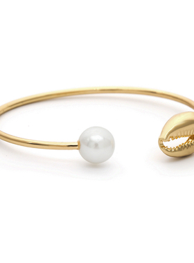 小众贝壳珍珠欧美风ins百搭手镯