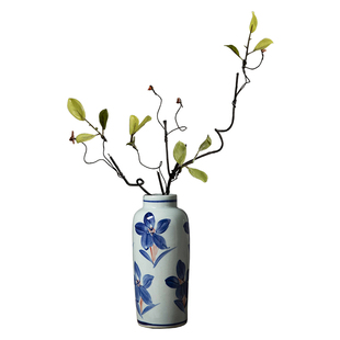 手绘青花陶瓷花瓶迷你茶桌新中式景德镇手工插花花器水培创意装饰