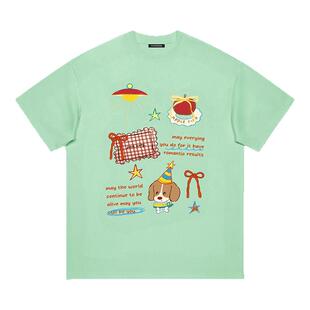 嵩哥同款itGROUNDZEROtshirt穿搭生日PARTY小狗宽松短袖T恤上衣服