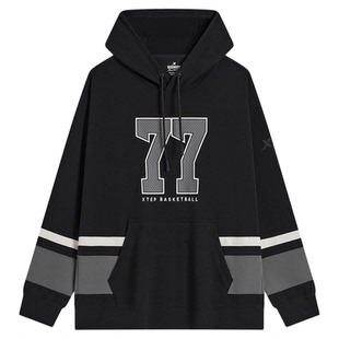 特步连帽卫衣男春季新款潮流撞色休闲运动卫衣976329930295