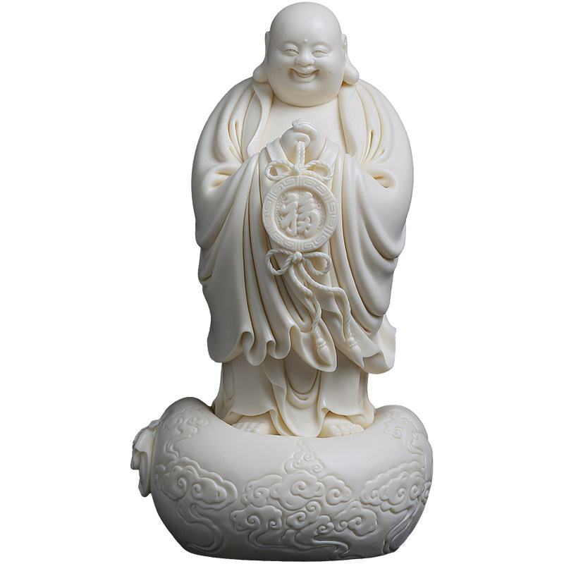 戴玉堂陶瓷林建胜《立布袋送福弥勒》收藏商务开业送礼家居摆件