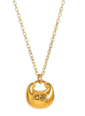 钛钢迷你福袋福包元宝项链