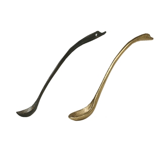 仿古手工黄铜水勺 水盂铜勺磨墨舀水铜文房四宝复古水勺实用小巧