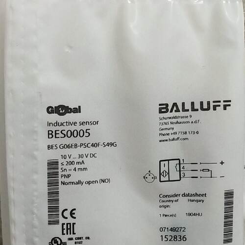 BES0005 BES G06EB-PSC40F-S49G 巴鲁夫 接近开关