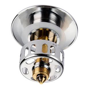 全铜浴缸弹跳芯塞子盖浴盆下水器配件防头发过滤网篮淋浴房排水器