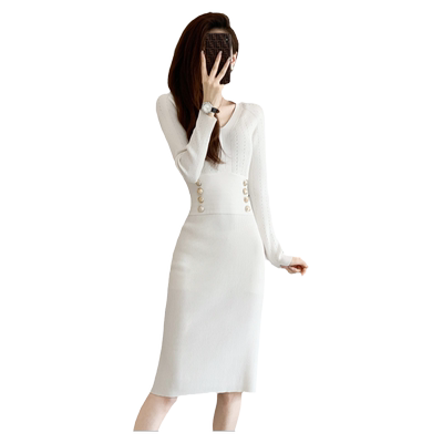 伊乐朵修身内搭打底包臀针织裙子