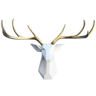 轻奢鹿头壁饰现代北欧动物头客厅装饰电视墙家居餐厅玄关挂件简约