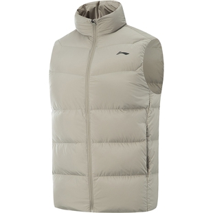 李宁羽绒马甲男士冬季官方新款男装立领上衣鸭绒保暖背心男运动服