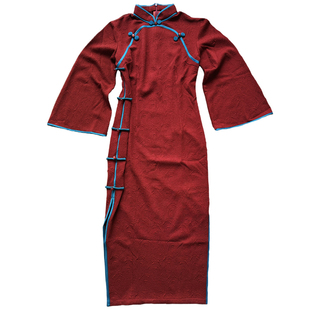 故双栖【醉红颜】红色长袖旗袍女复古民国年轻款高端气质2023新款