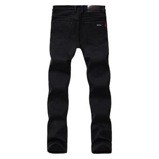 皮尔卡丹2026春夏季新款高端不掉色黑色牛仔裤男修身直筒薄款长裤