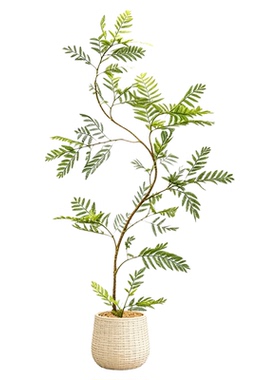 奶油风轻奢绿植仿真蓝花楹装饰落地摆件室内大型高级仿生植物盆栽