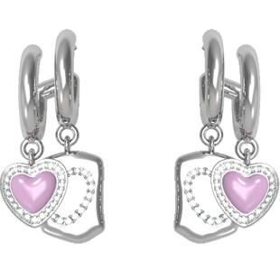 【周也同款】GOOGMO回想系列双色爱心耳坠小众设计感时尚甜美耳饰