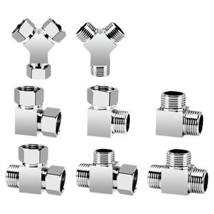 黄铜三通分水器活接4分水龙头三通分流器一进二出接头水管配件厚