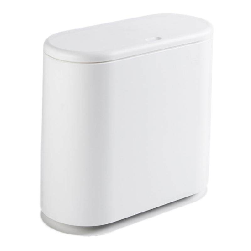 有盖厕所窄缝防水按压式圾圾桶