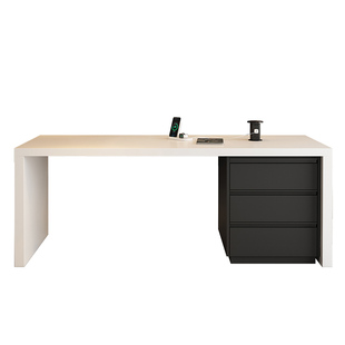 意式岩板齐平岛台餐桌一体带小户型家用开放式厨房中导台储物茶吧