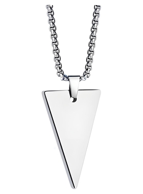 钨金三角形项链送男友生日礼物