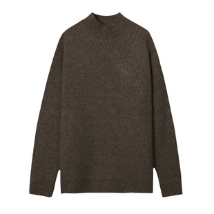 碧舍秋季新款男士毛衣半高领粗毛线针织上衣慵懒宽松韩版高级感