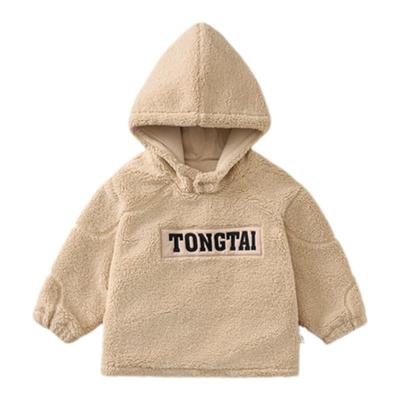 童泰宝宝卫衣儿童羊羔绒连帽上衣