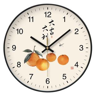 电波时钟挂钟静音大吉大利客厅圆形扫秒事事如意创意卧室钟表挂墙