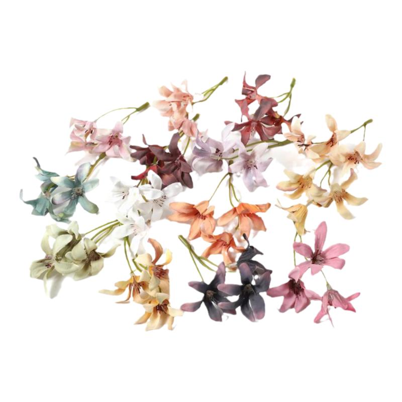 8cm仿真小兰花花朵 假花绢花 diy手工花环头饰材料草帽花婚庆装饰