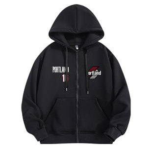 青少年篮球拉链外套卫衣开拓者杨瀚森训练开衫男上衣秋冬款长袖