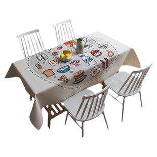 珍珠松桌布布艺简约ins风家用写字台棉麻小清新加厚化妆台长方形