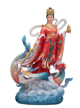 九天玄女神像汉白玉踏凤九天玄女娘娘像无极元君女战神供奉摆件