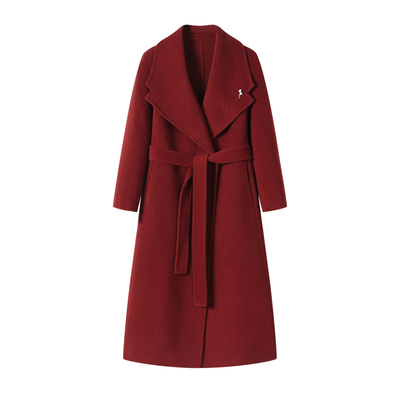 双面羊毛呢大衣女中长款