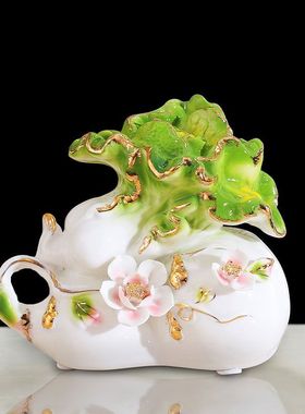 出口装饰客厅玄关白菜摆件工艺品轻家居奢乔迁开业礼物寓意摆设好