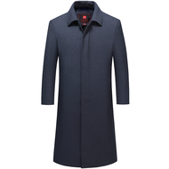 老爸吉祥老年长款过膝春秋季风衣