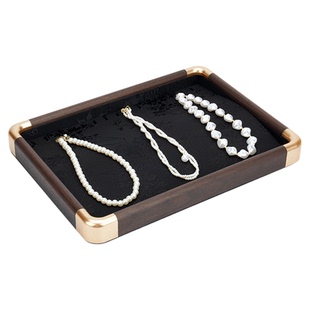 首饰盘戒指展示盘仿木纹手镯玉器看货盘项链饰品盘直播柜台陈列盘