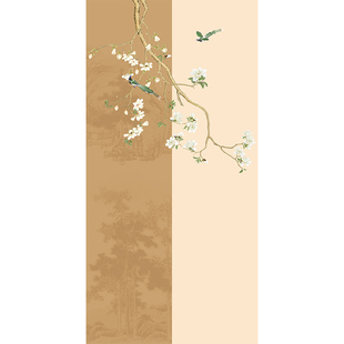 中式复古玉兰花装饰衣柜移门贴纸柜子门改造民宿翻新自粘加厚贴画