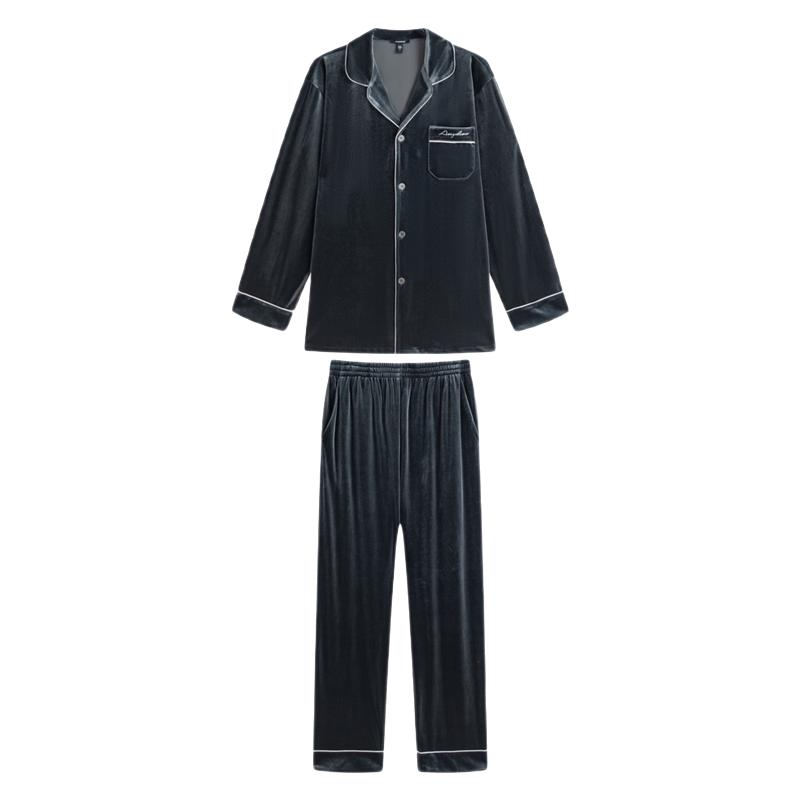 Amydimo2025年新款秋冬季睡衣男高级感珊瑚绒轻奢男士家居服套装