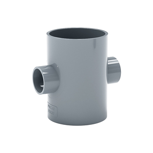 PVC异径四通变径接头灰色变径直接下水管排水管配件塑料75 90mm