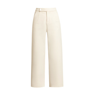 毛呢阔腿裤女秋冬七分加厚靴裤150小个子高腰宽松休闲八分直筒裤