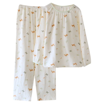 四季款纯棉双层A类棉纱长袖女套