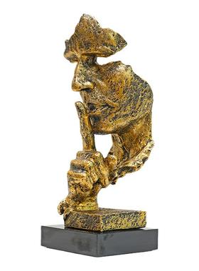 抽象艺术客厅轻奢摆件办公室沉默是金雕塑酒柜玄关桌面家居装饰品