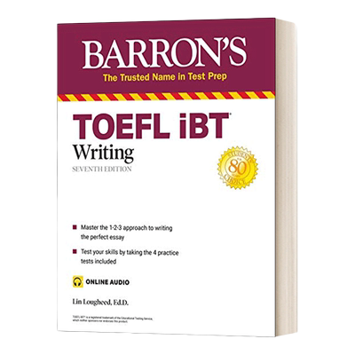 英文原版 Barron's TOEFL iBT Writing 巴朗托福写作 含在线音频 英文版 进口英语原版书籍