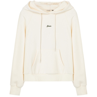 布景卫衣女春季新品简约字母刺绣后背印花设计连帽外套1004