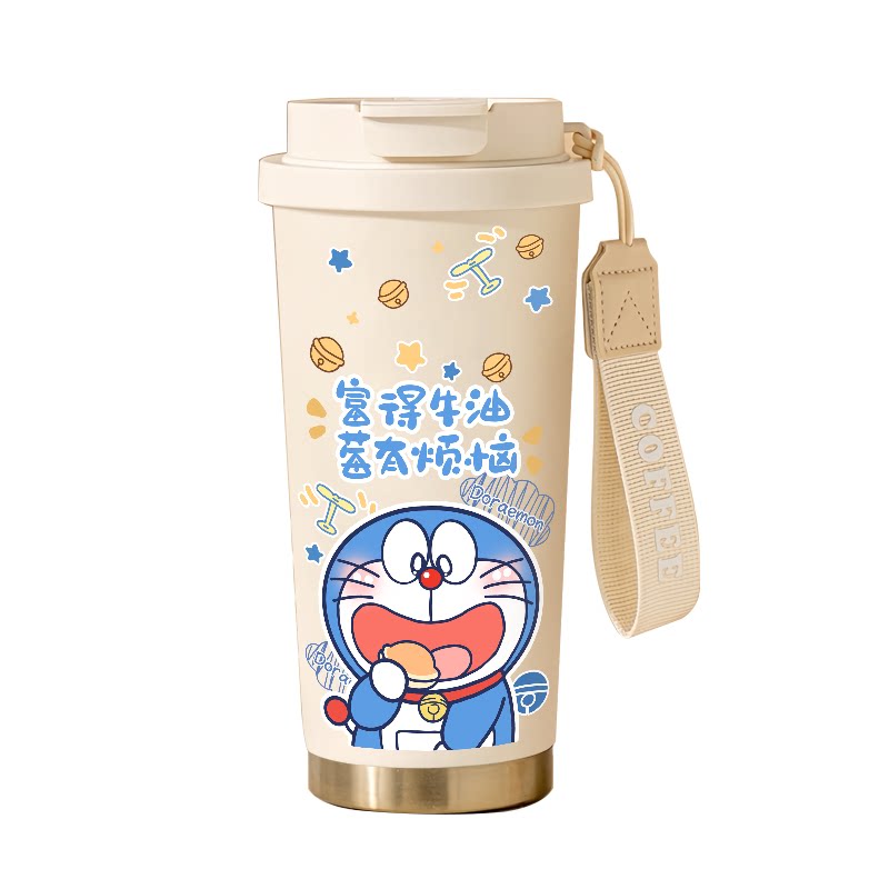 哆啦A梦卡通插画不锈钢保温杯