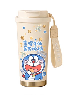 哆啦A梦卡通插画不锈钢保温杯