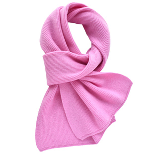 玫红色粉色羊绒羊毛围巾礼盒女冬季保暖针织毛线围脖生日新年礼物