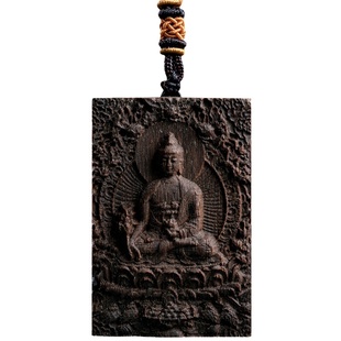 柬埔寨菩萨奇楠佛牌真品沉水棋楠沉香木雕刻药师佛吊坠女男款挂件