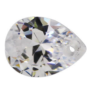 梨形打孔单孔锆石裸钻白色尖底CZ裸石 水滴形耳钉耳夹耳环diy散珠